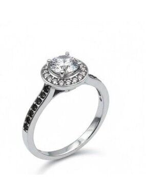 Size 7 ring stamped 55 clear stones silver color  band